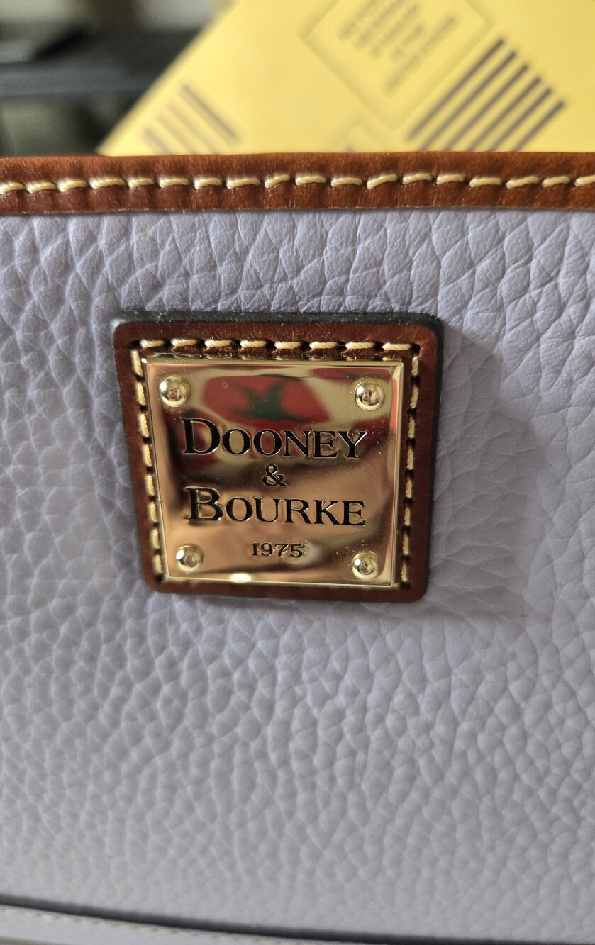 NWT Dooney & Bourke Pebble Grain Large Alice Wristlet Clutch Glacier Blue Rare